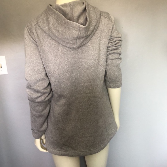 Eddie Bauer Jacket Women’s Gray Knit Fleece Hoodie Zip Up Running Hiking - Picture 3 of 5